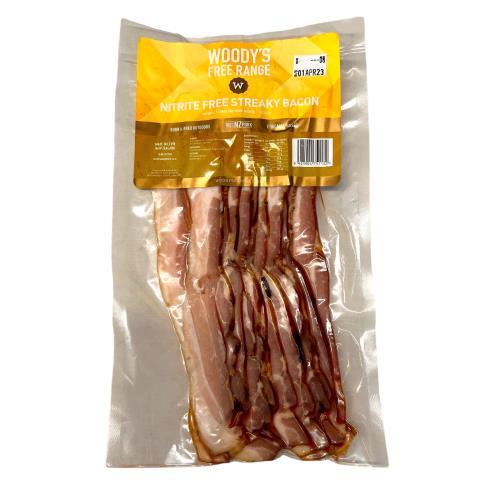 Bacon STREAKY Nitrate Free (Woodys) 220g
