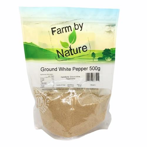 PEPPER WHITE GROUND 500gm (Farm By Nature)
