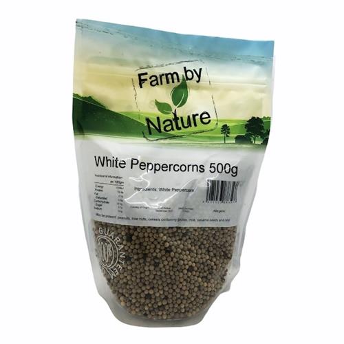 Peppercorns White Whole 500g (Farm By Nature)