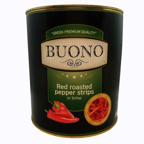 Peppers Sliced Roasted Red A10 (Buono)