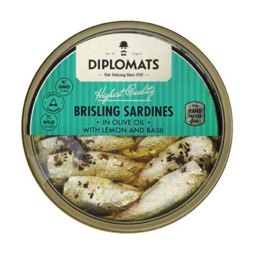 Sardines in Olive OIl with Lemon and Basil (Diplomats) 160g